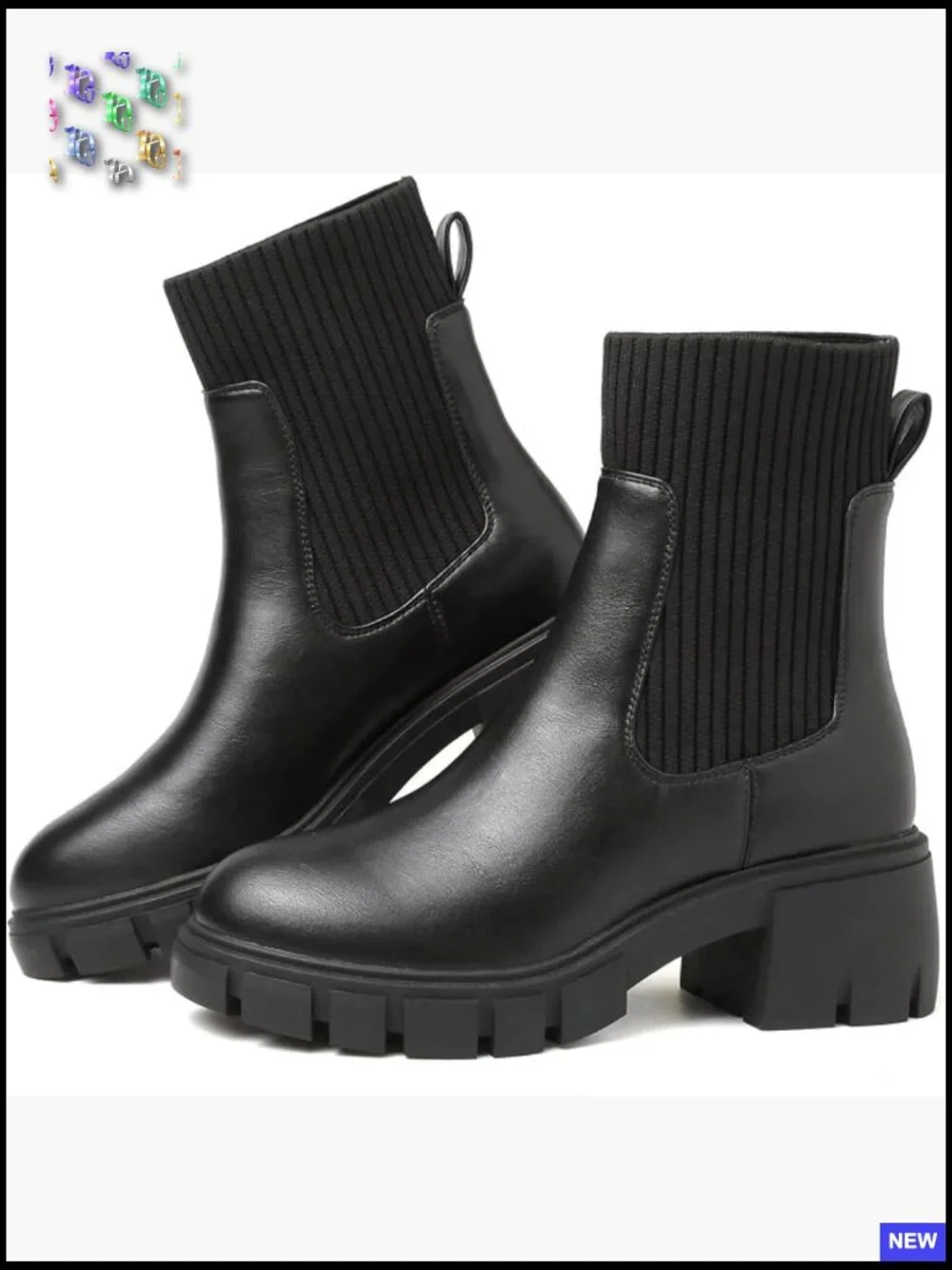 Women Platform Chelsea Boots Chunky Lug Sole Elastic Ankle Booties Fall Fashion